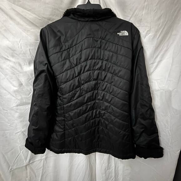 The North Face Women’s XL Jacket Black Quilted Full Zip Fleece Lined Winter Coat - Picture 3 of 4